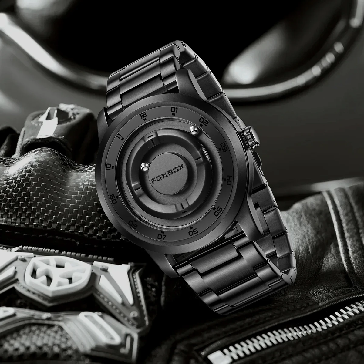 New Original FOXBOX Fashion Mens Watches Top Brand Luxury Magnetic Rolling Ball Pointer Waterproof Watch for Men Montre Homme