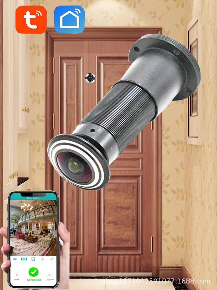 5G Tuya Door Eye Hole Security 1080P HD 1.44 mm Lens Wide Angle FishEye