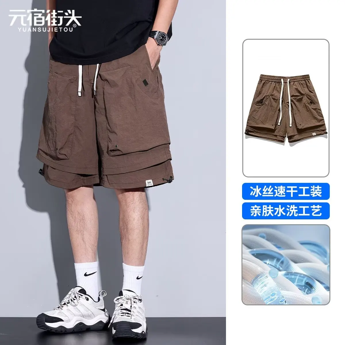 2025 New Men's Green Cargo Shorts Summer American Style Sports Sweatpants M-4XL Fashionable Men's Clothing Gym Shorts 2025 5