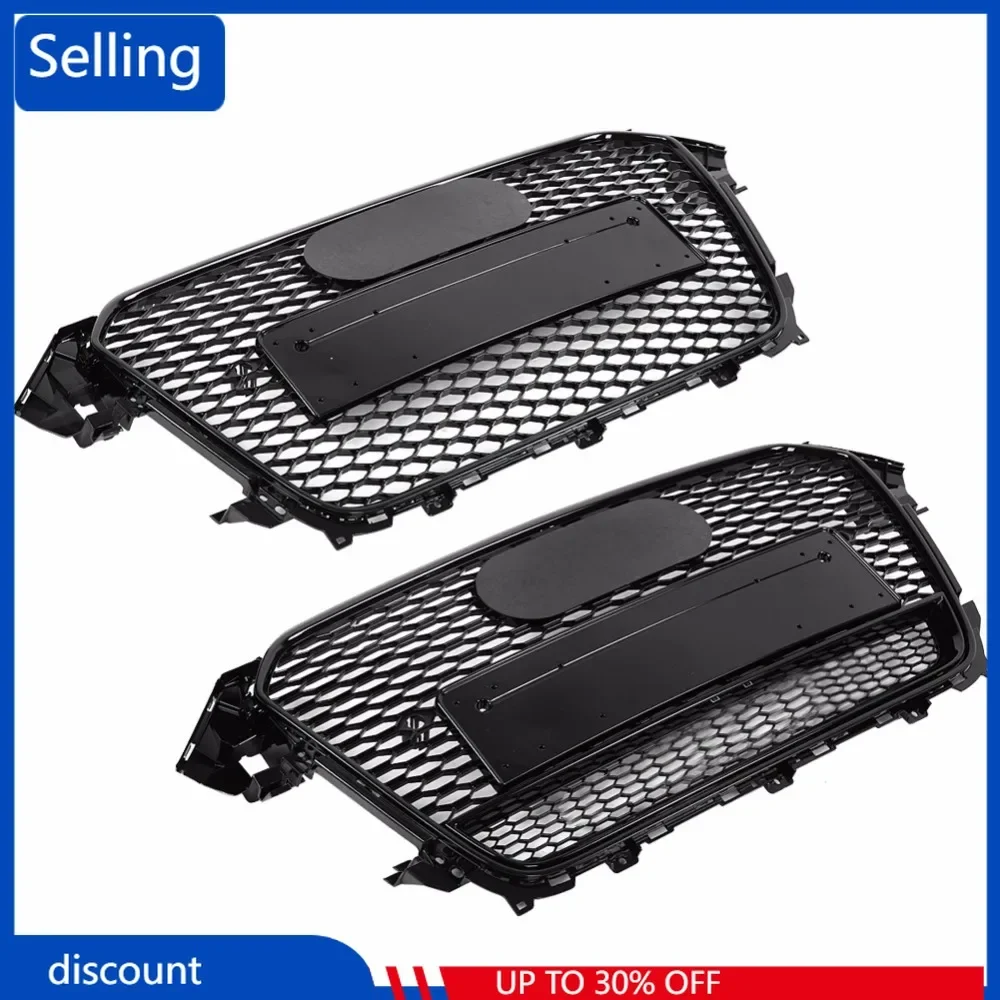 

For RS4 Style Front Sport Hex Mesh Honeycomb Hood Grill Gloss Black for Audi A4/S4 B8.5 2013-2016 car-styling accessories fast