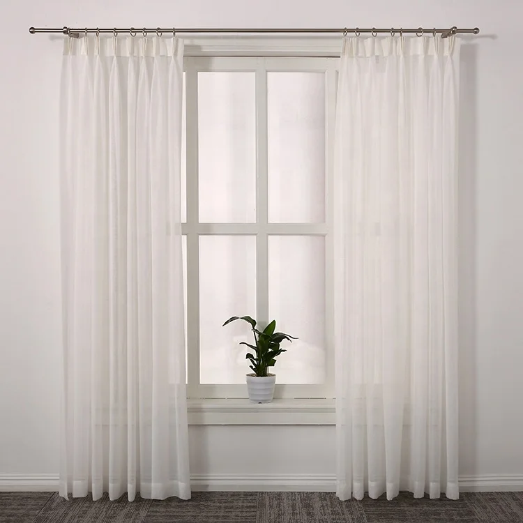 

Professional curtain supplier pinch pleat white sheer window blinds window curtains living room luxury