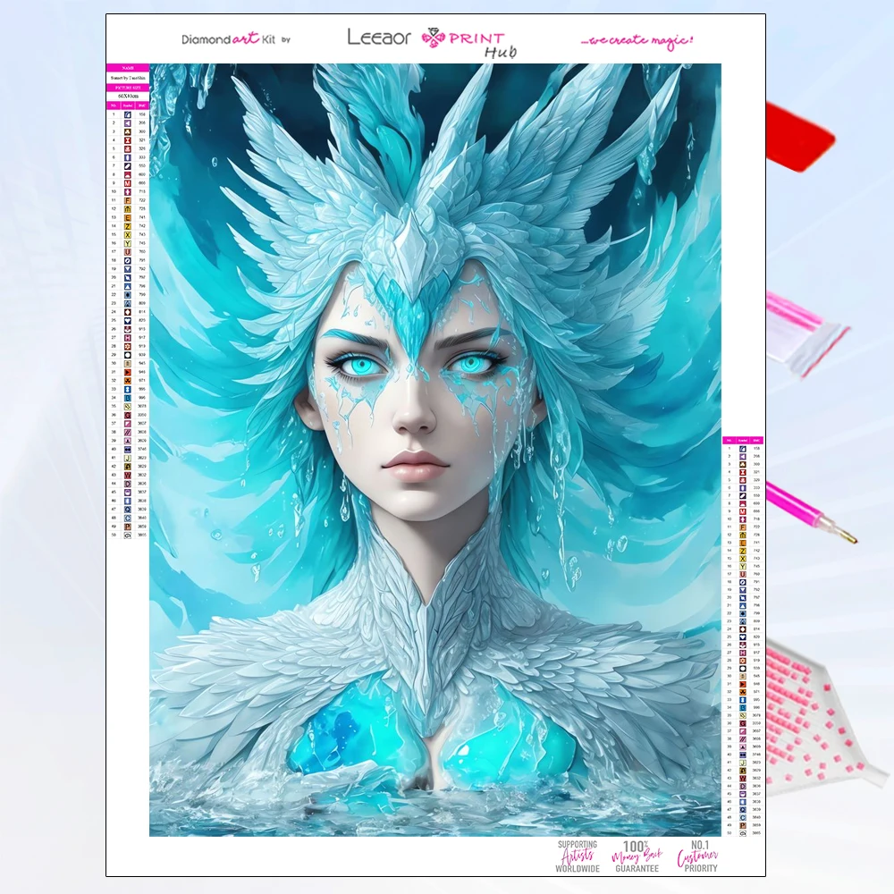 5DDiamondPaintingCartoonTurquoiseFantasyFoxCollectionFull