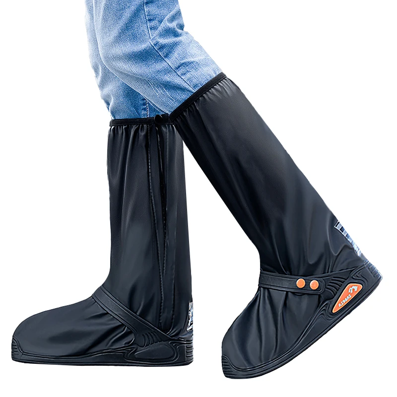 Long Style Waterproof Rain Boot Shoe Covers High Top Reusable for Motorcycle Cycling Bike-New Raincover Protection Covers
