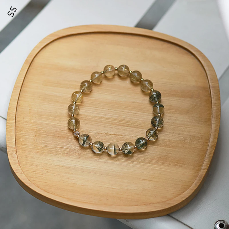 Natural Garden Crystal Strand Bracelet Women's Citrine Beaded DIY Hand Charm Chain Jewelry Accessories Ornaments for Self Gift