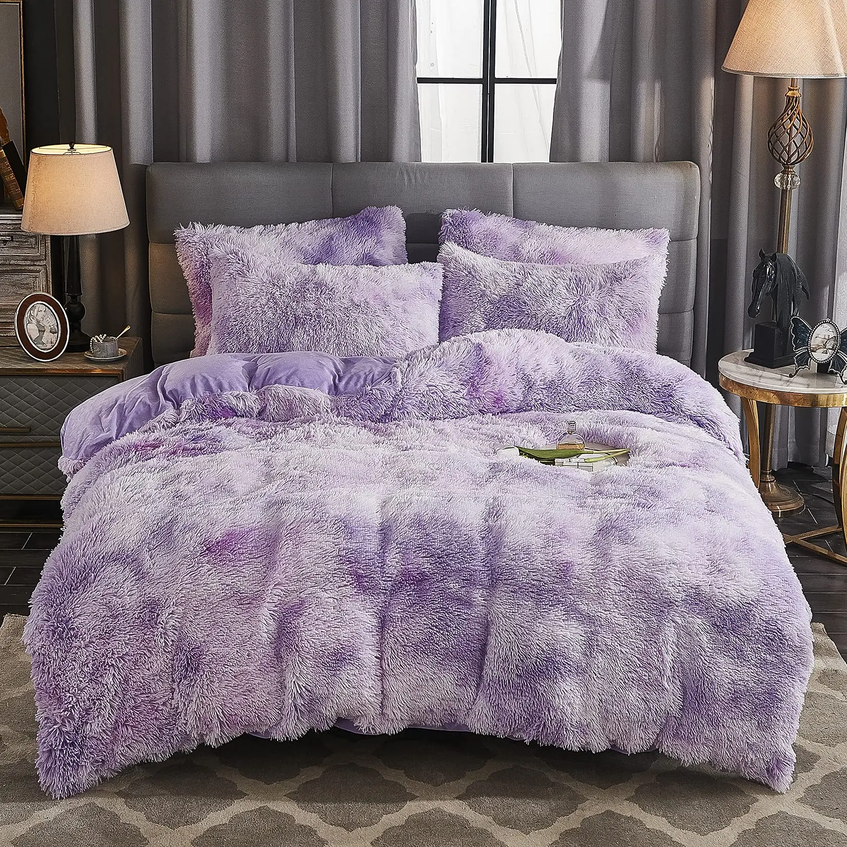 DropshippingbeddingsheetDuvetCoverSetSuperSoftFuzzyFauxFur4