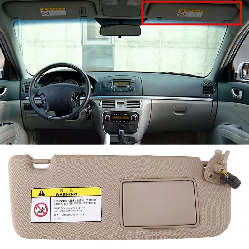 

1Pair Car Inner Sun Visor Sunshade Mirror Parts 852010R300X6 85202-0R300X6 For Hyundai Sonata NFC 2005-2009 Beige Sun Shield