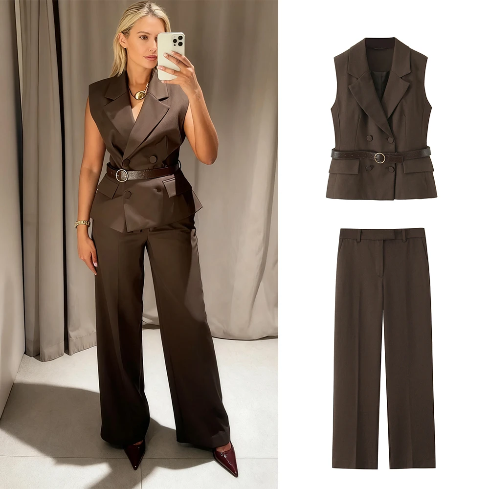 Avilma Bogas Women S Suit Vest Gray Pants