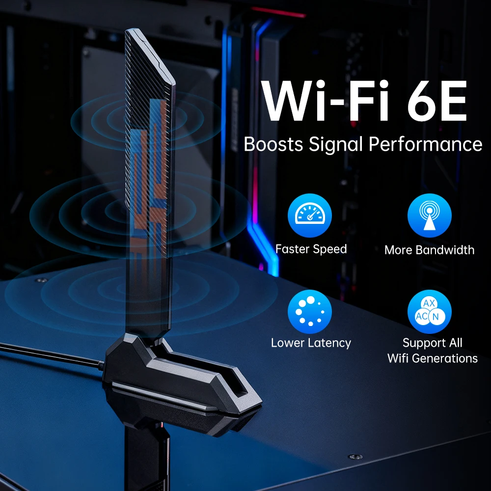 외부 접이식 WiFi 안테나 WiFi 6E 2.4G/5G/6G 12DBi PCIE 어댑터용 자기 고이득 신호 수신기
