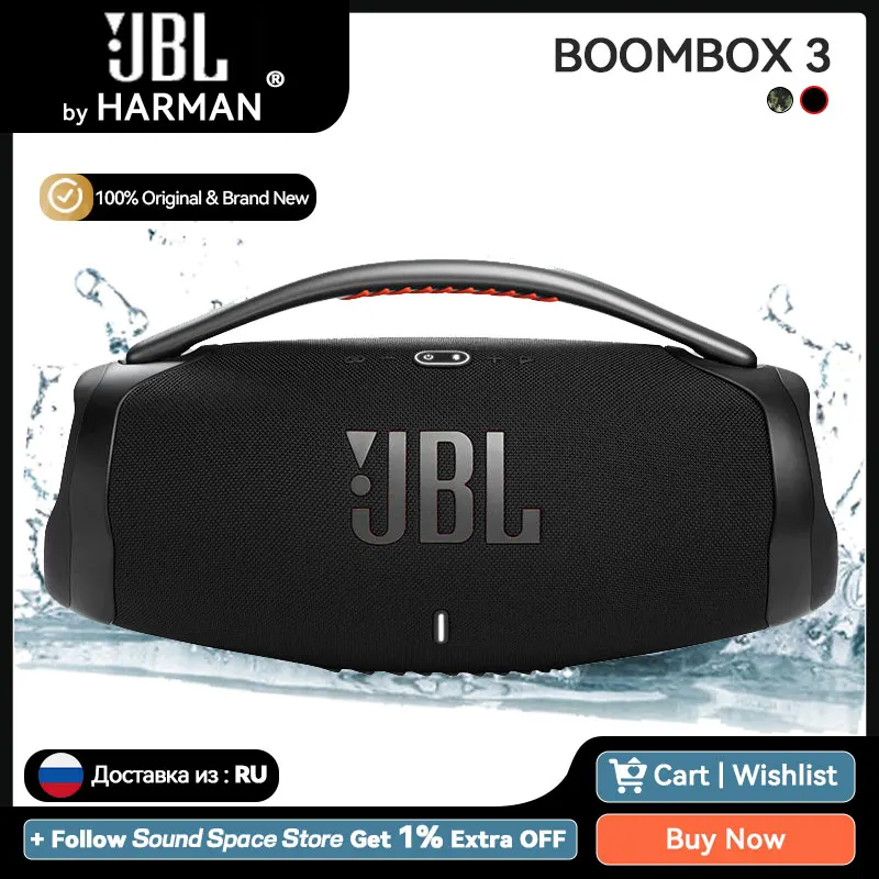 100 Original JBL BOOMBOX3 180W Potência de Saída Bluetooth Speaker