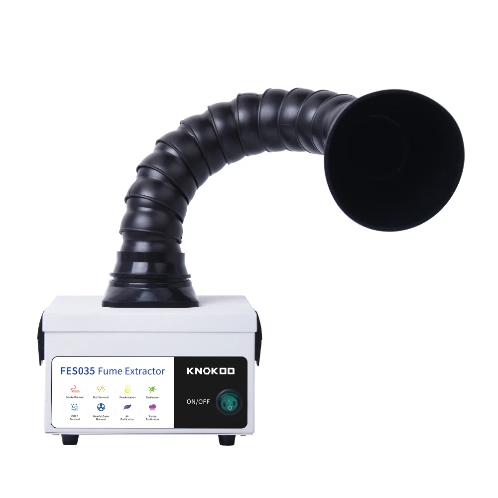 35W Fume Extractor Welding Smoke Absorber Collector FES035 Desktop Fumes Purifier for Phone Repair and Soldering KNOKOO