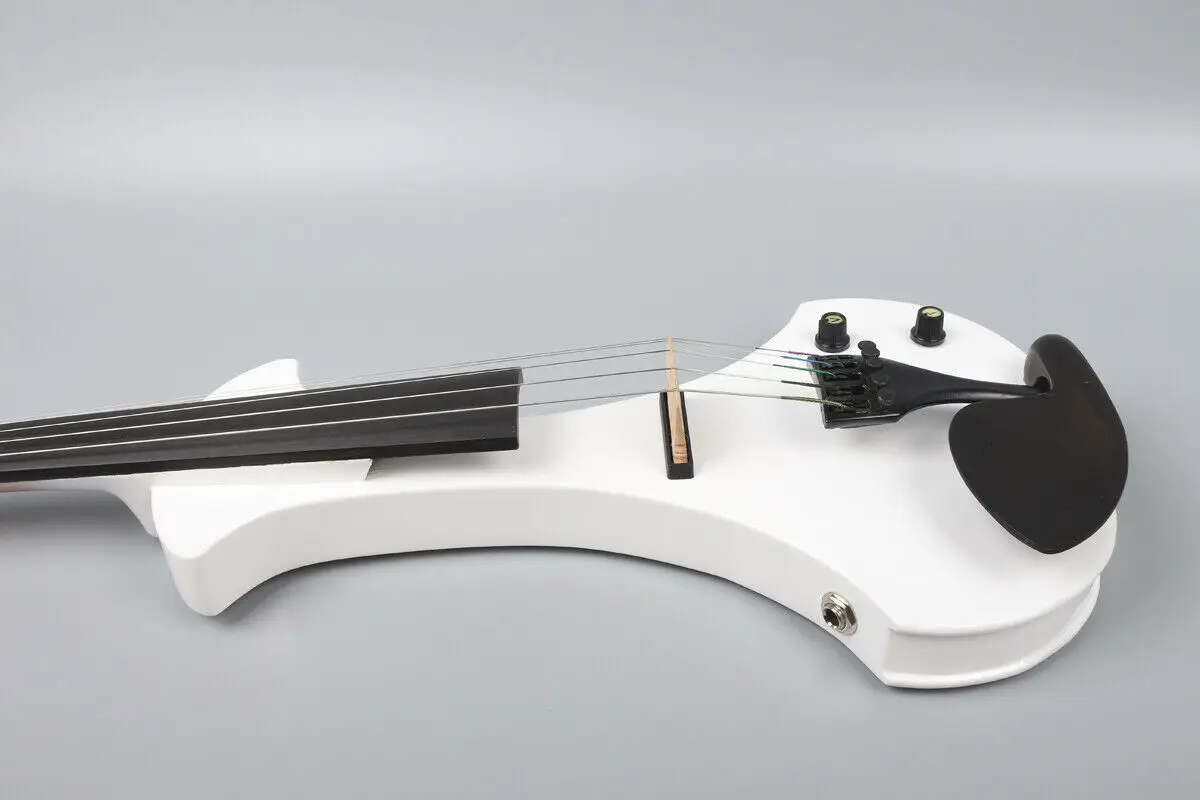 white Electric violin 4/4 Full Size Black violin Professional Ebony fittings With Case Bow 5 string / 4 string