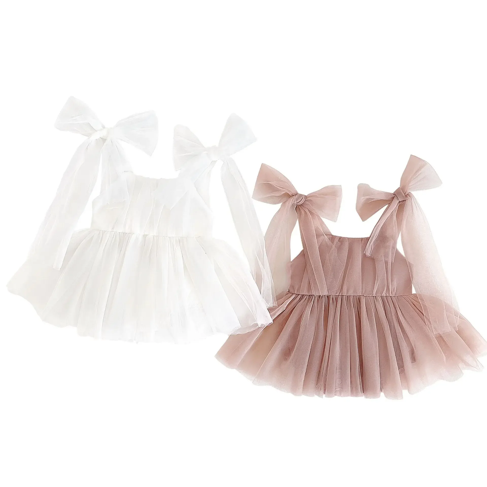 Summer Princess Style Baby Girl Romper Cotton Mesh Skirt Newborn Three-Point Clothes Sleeveless Bib Overalls Photography Dress