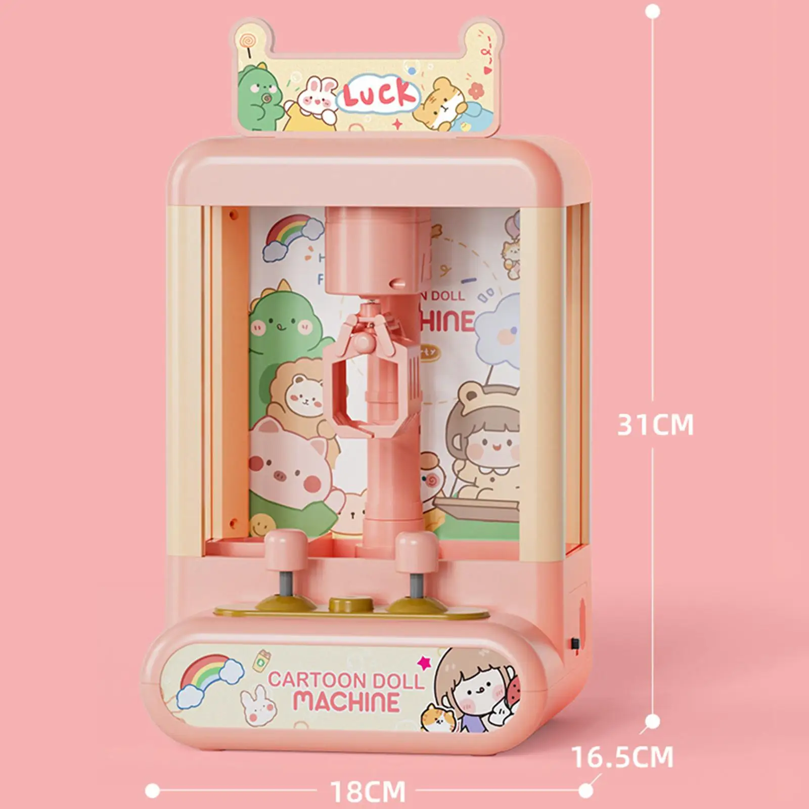 Claw Machine for Kids Mini Vending Machine with 10 Plush Dolls, Grabber Prize