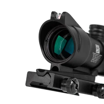4X32 Hunting Riflescope Real Fiber Optics Grenn Red Dot Illuminated Etched Reticle Tactical Optical Sight 3
