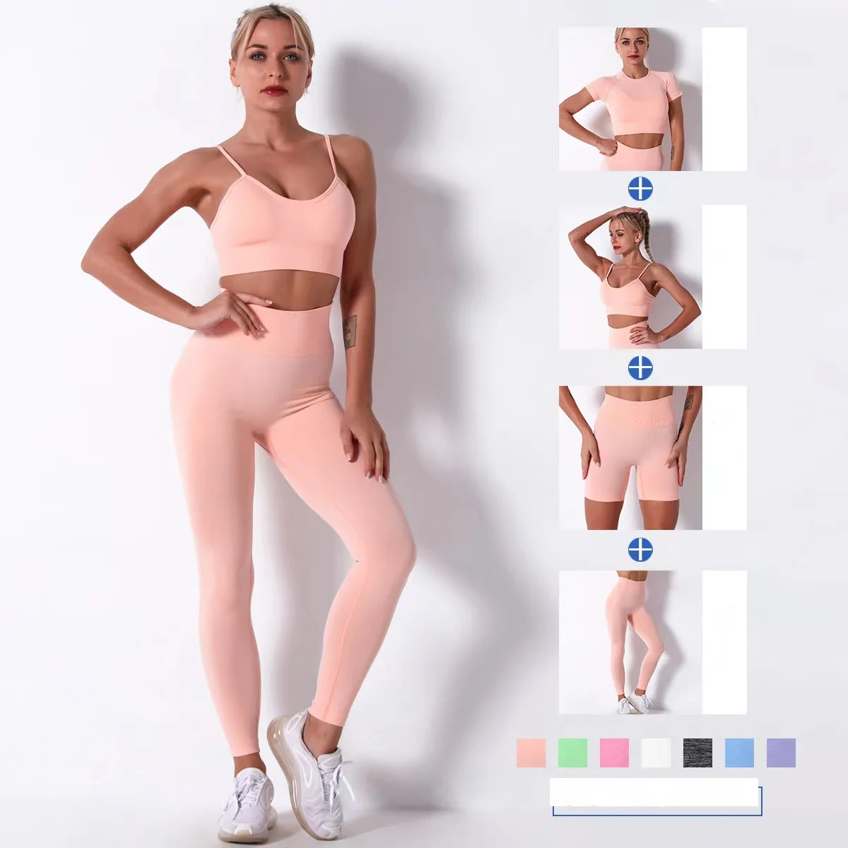 

2022New Seamless Yoga Set Gym Clothing Workout Clothes For Women Tracksuit Gym Set High Waist Sport Outfit Yoga Fitness Suit