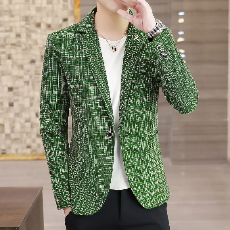 High Quality Blazer Men's British Style Elegant High-end Simple Business Fashion Leisure Work Shopping Gentleman Suit Jacket