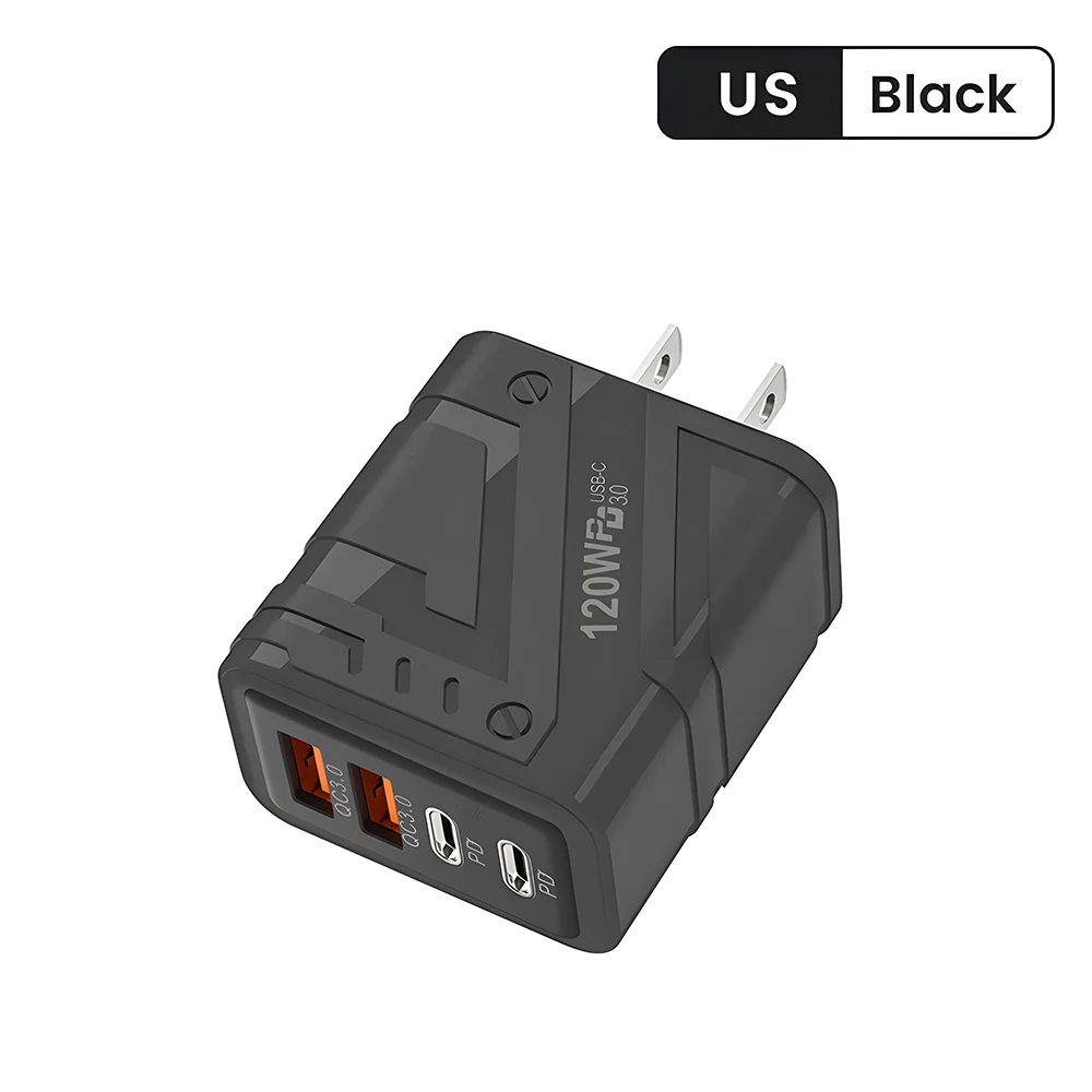 USB C PD Ladegerät 4 Ports Quick Charge 3.0 Typ C USB Telefon Ladegeräte Adapter Schnelle Aufladung Für iPhone 16 15 Samsung Xiaomi Huawei