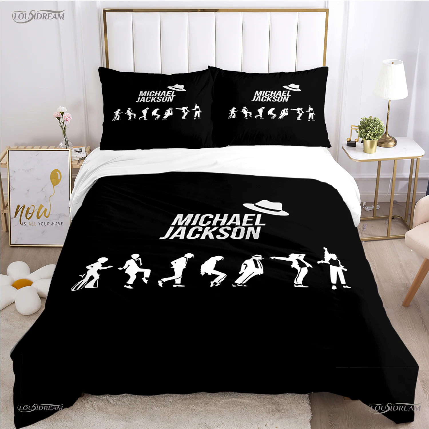 Michael J-Jackson Duvet Cover Comforter Fear Bedding set Soft Quilt Cover and Pillowcases for Teens Kid Single/Double/Queen/King