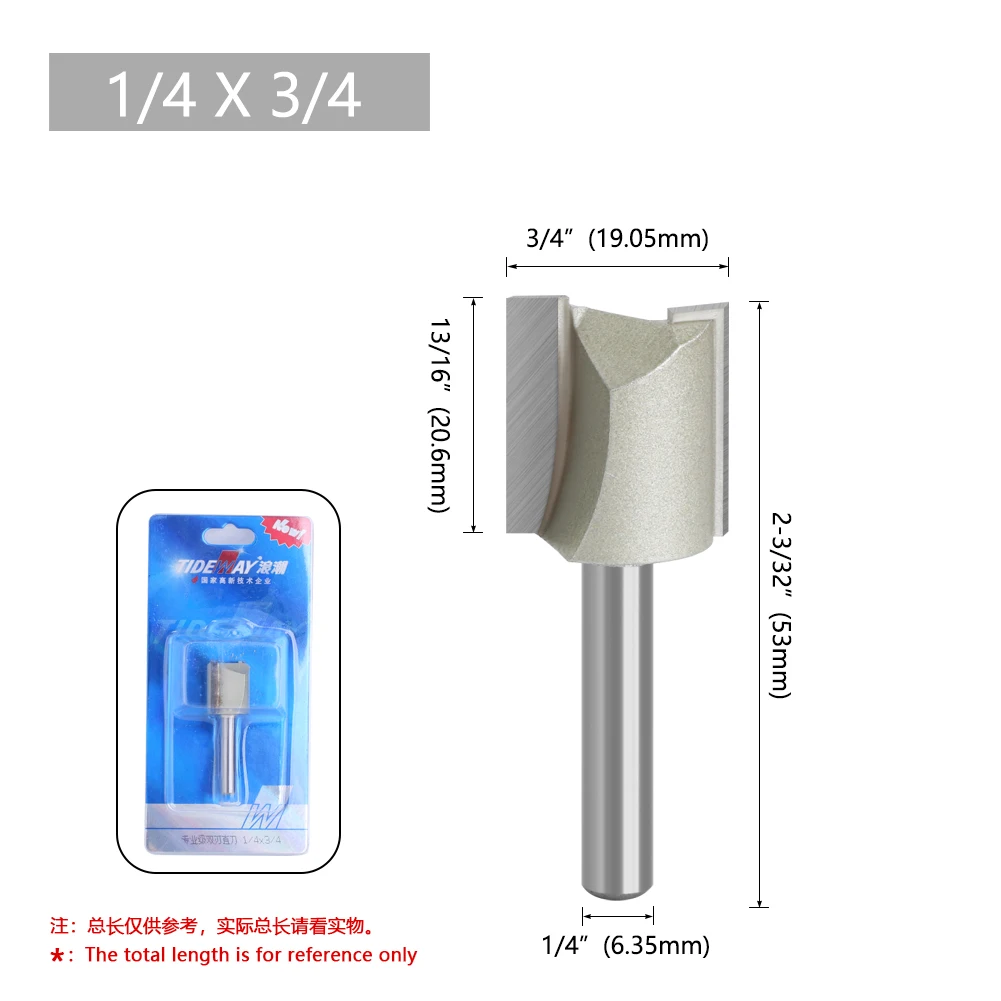 Tideway Straight Router Bits Schaft Doppel flöte Tauch fräser Hartmetall Holz bearbeitung Trimmen Schlitz werkzeug – Detail 15