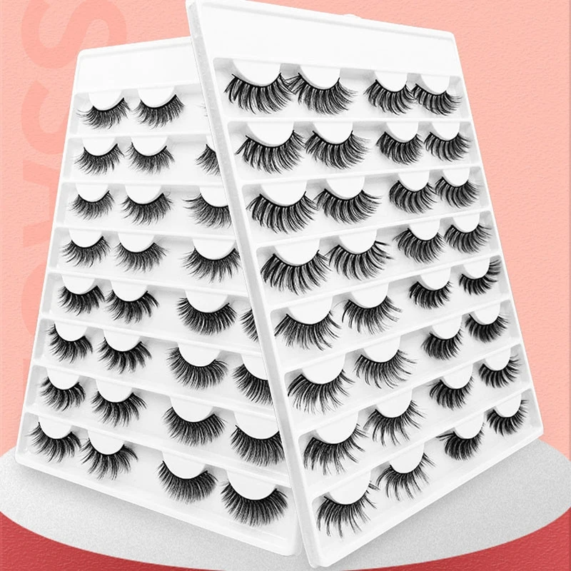 

16 Pairs Magnetic Eyelashes Curler Set Long 3D Minklashes Wear Faux Cils Natural Thick False Eyelashes
