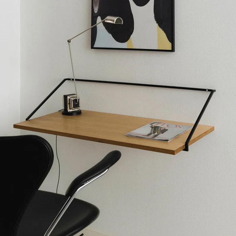 Modern Multifunctional Wall-mounted Desk Solid Wood Home Study Desk Oak Lightweight Wall Reading Bookshelf Laptop