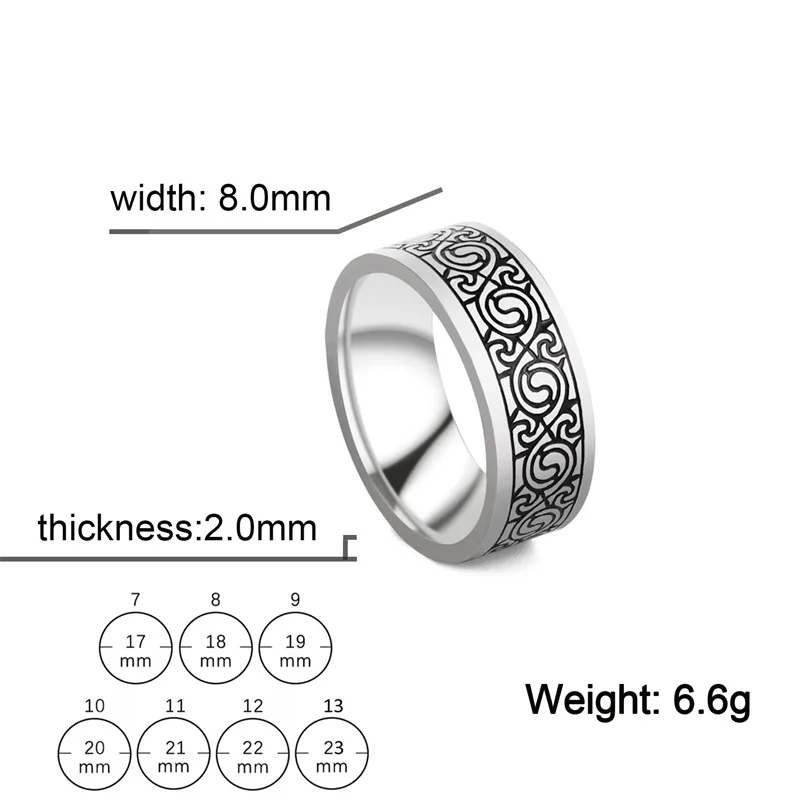 Vintage Edelstahl ringe für Männer Frauen Wikinger Runenring Unisex Punk Statement Ringe für Jugendliche Schmuck Geschenke Bague Homme – Detail 40