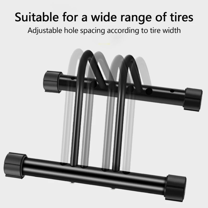 

Adjustable Bike Floor Stand Organizers Carbon Steel Bike Parking Rack for Indoor Outdoor Garage Storage Stable & Durable