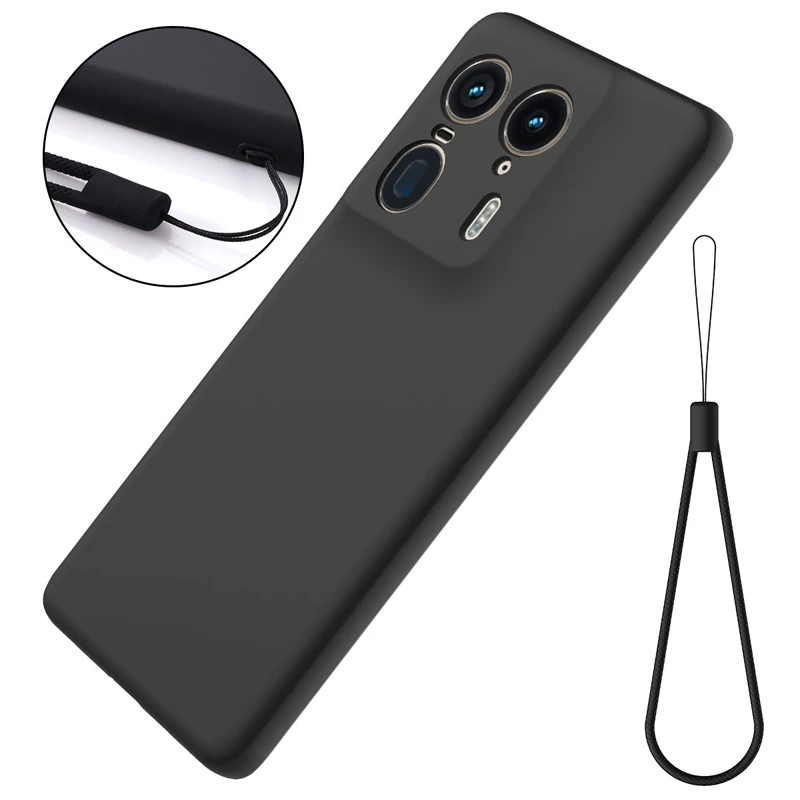 Premium Soft Liquid Silicone Strap Cover with Flocking Interior for Motorola Edge 50 Ultra