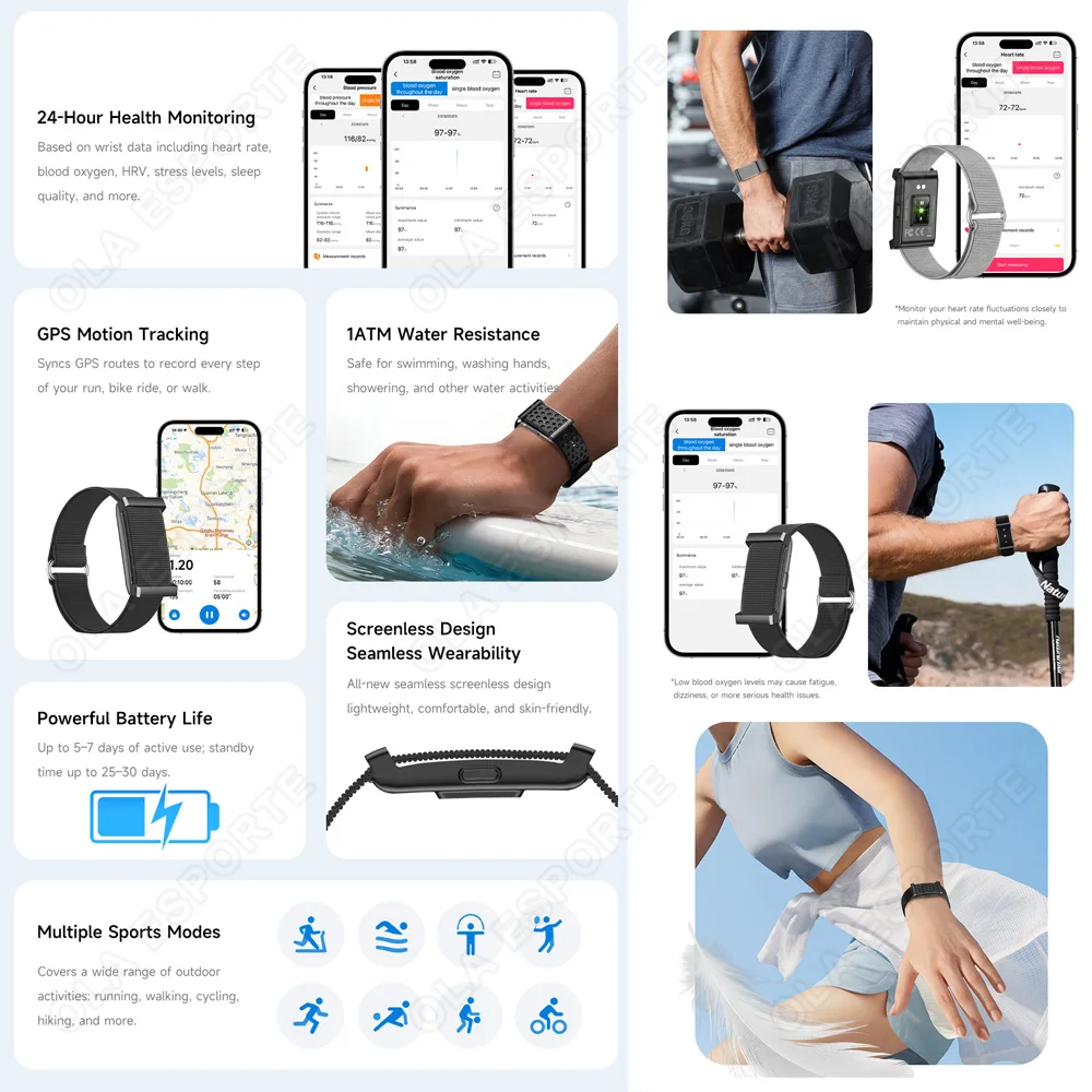 2026 Smart Watch Men Women Fitness Smart Bracelet Sports Band Heart Rate Blood Pressure Monitor Waterproof Multifunction Watches 2