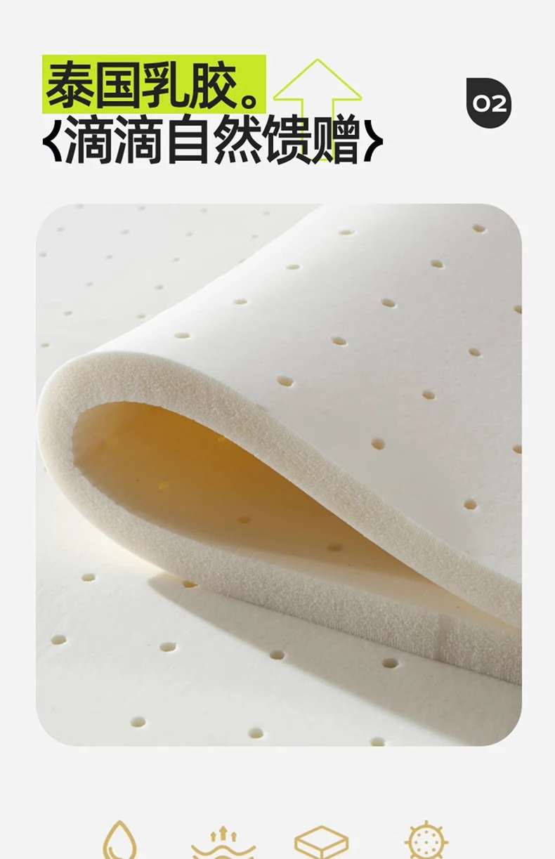 Description Picture 6 of itemLatex mattress household foldable anti-bacterial sponge cushion bed for single student dormitory 1 meter mattress