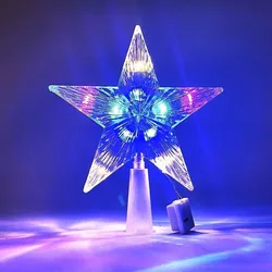 15cm Christmas LED Glowing Star Tree Topper Ornament (A - Colorful)