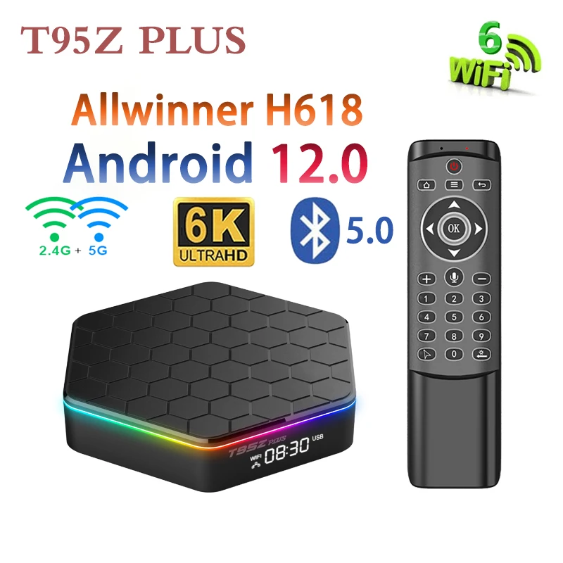 

Android 12 Smart TV Box T95Z Plus TVBOX Allwinner H618 Wifi6 BT5.0 4GB 32GB 6K 1080P T95 4K 60fps Media Player Prefix Console