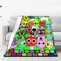 Sprunki Incredibox Music Game Blanket Funny Oren Raddy Wool Throw Blankets Bedspread Printed Soft Warm Breathable Rug Piece 1