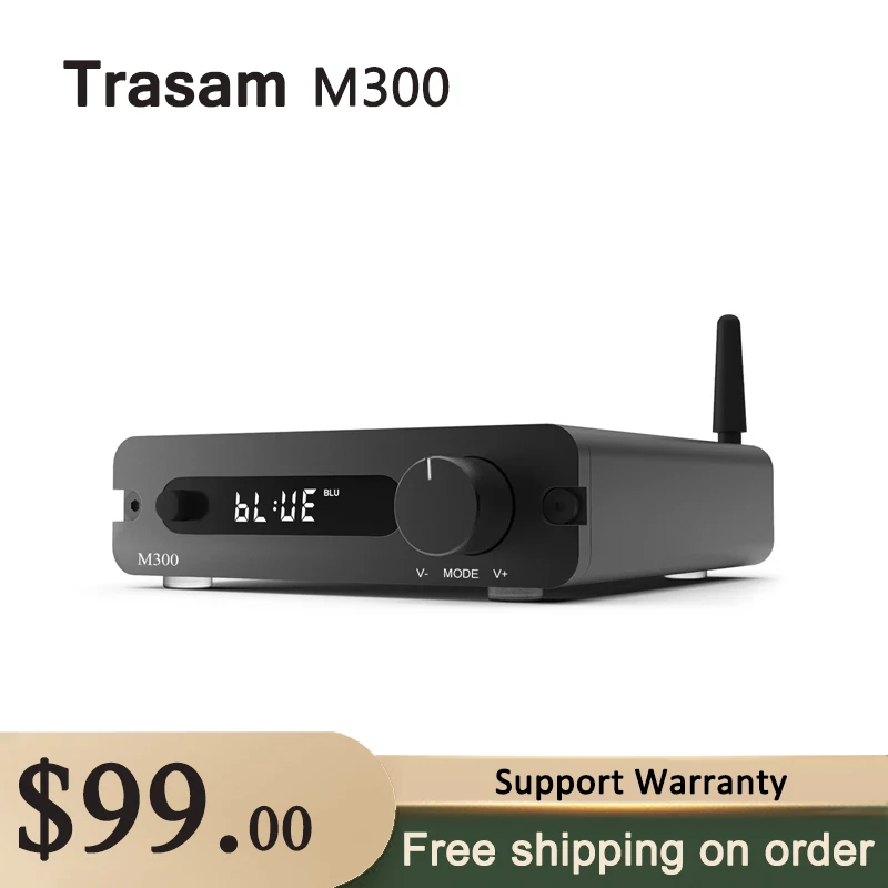 

Trasam M300 Bluetooth Amplifier 150W x2 Stereo Hi-Fi 2.0 Channel Wireless Stream, 32Bit/192kHz Class D Compact Mini Power Amp