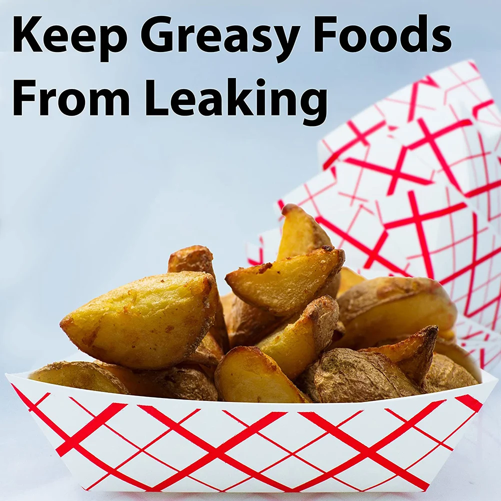 Eco-Friendly Disposable Cardboard Food Trays Greaseproof Paper Serving Boats for Hot Do... - SKU DCFT2123 - UGI Packaging