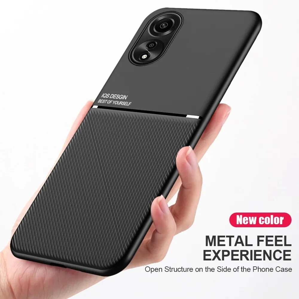 For OPPO A79 A78 A58 Case Protective Cover For OPPO A98 5G A17 A57 A57S A94 A95 Built-in Car Magnetic Holder Phone Coque Fundas