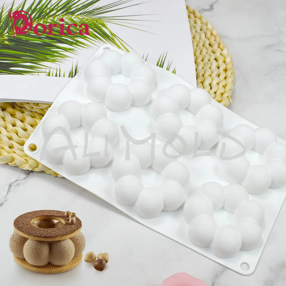 Dorica 6 Holes Petal Shaped Mousse Cake Mould Flower Chocolate Fondant Silicone Mold DIY Soap Clay Kitchen Accessories Bakeware