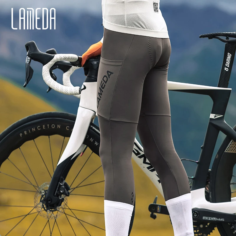 LAMEDA Men's Fleece Cycling Pants Long Padded Winter Road Bike Tights Leggings for Bicycle Riding MTB Cycling Clothing cycling pants