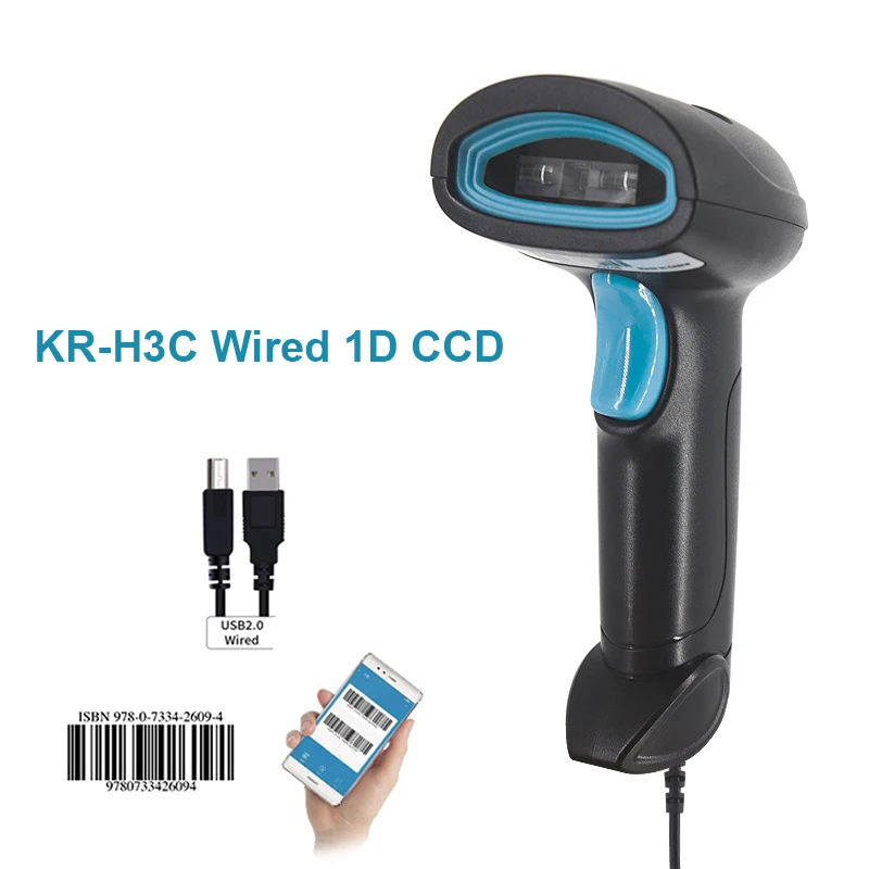 Беспроводной проводной сканер штрих-кодов KEFAR 1D/2D, Bluetooth .