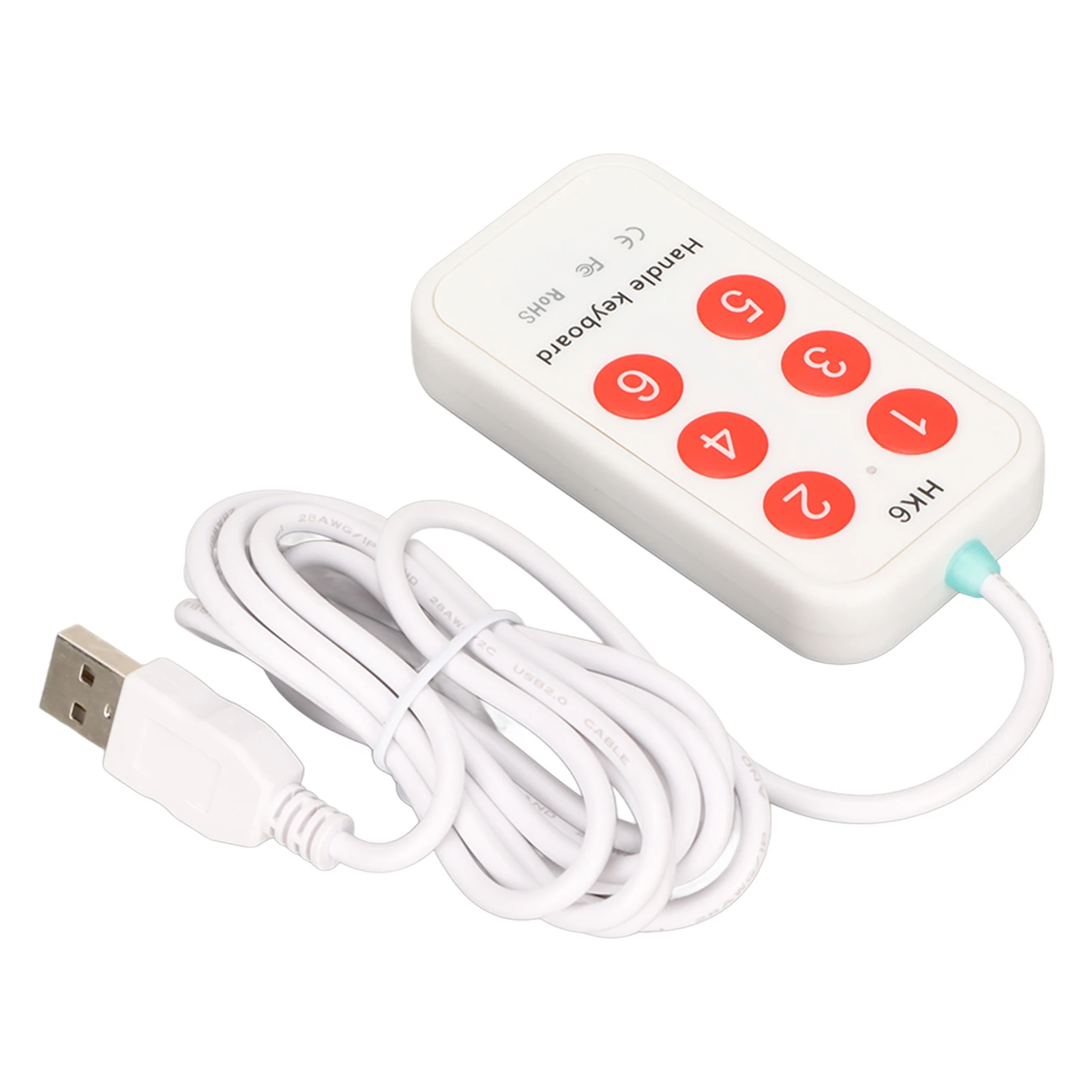 Programlanabilir tuş takımı kısayol tuşları makro tuş ABS malzeme enstrüman kontrolü için 6 tuşları özel fonksiyon uygun ayar