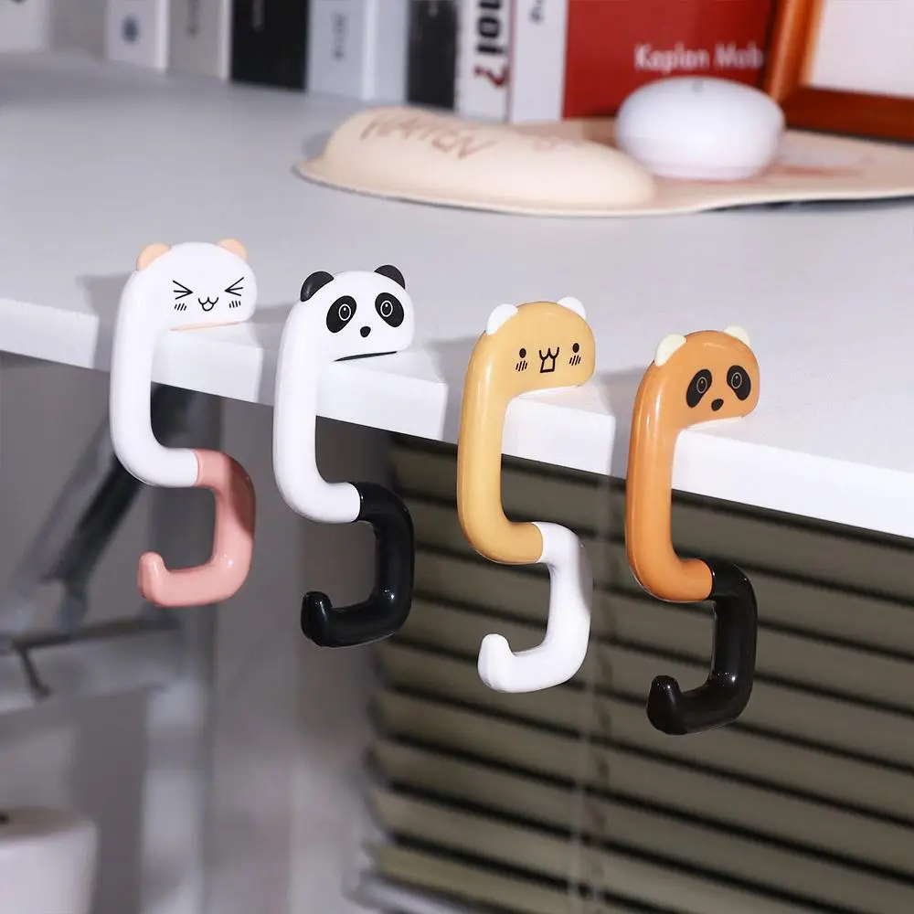 Portable 1Pcs Cat Panda Animal Folding Hook Handbag Hanger Table Hook Key Holder