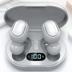 Wireless Bluetooth Touch Earbuds with Digital Display and Noise Cancelling (WHITE)