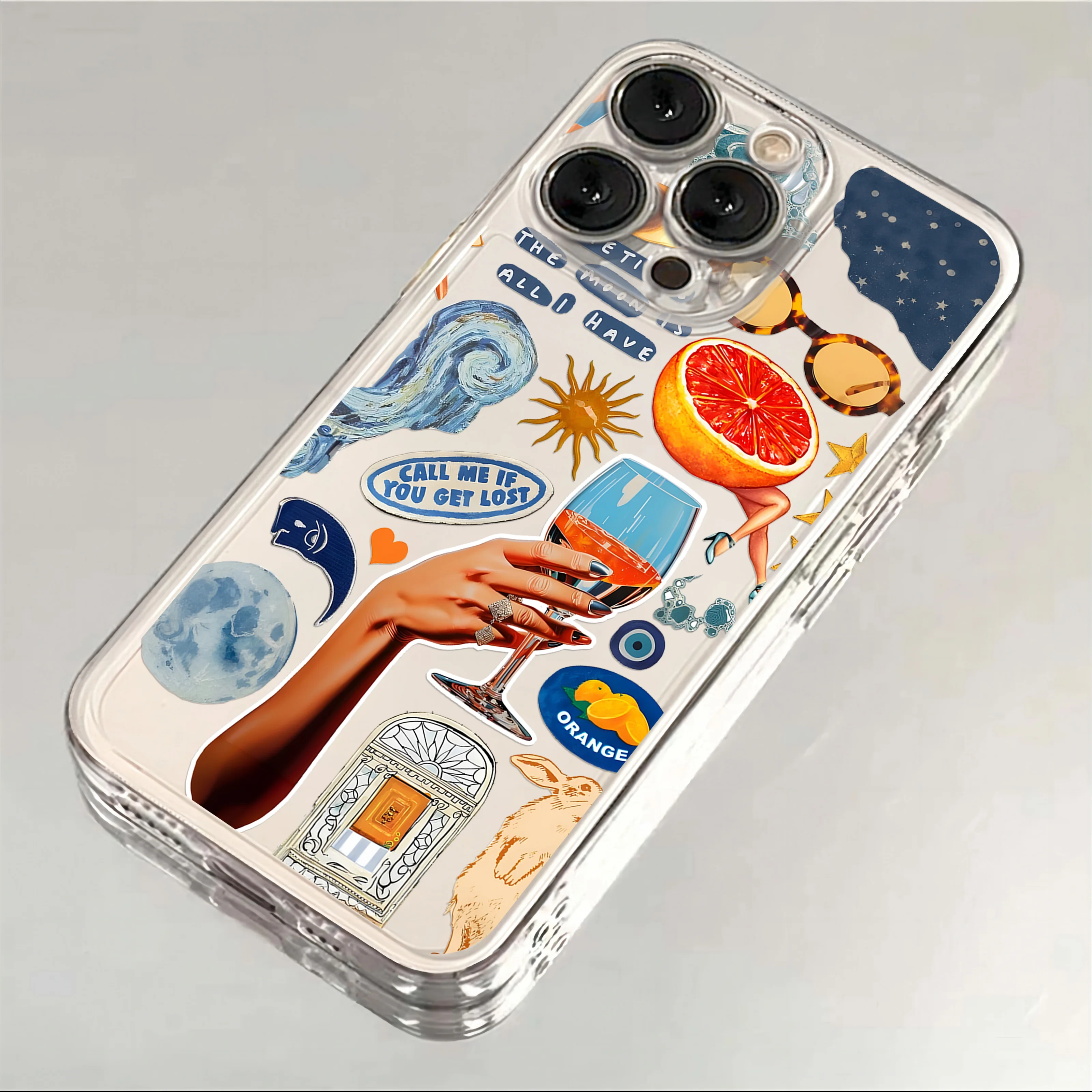 Vibrant Aperol Spritz Shockproof Transparent Phone Case