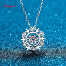 

Smyoue Real 1 Carat Moissanite Pendant Necklace For Women 100% Sterling Silver 40cm 15*14mm White Gold Color Wedding Jewelry