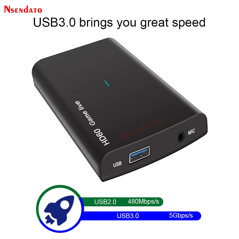 Ezcap266 USB 3.0 HDMI Video Capture Card With Mic 1080P 60fps 4K HDMI Game Video Recorder for PS4 Xbox Wirecast OBS Live Stream