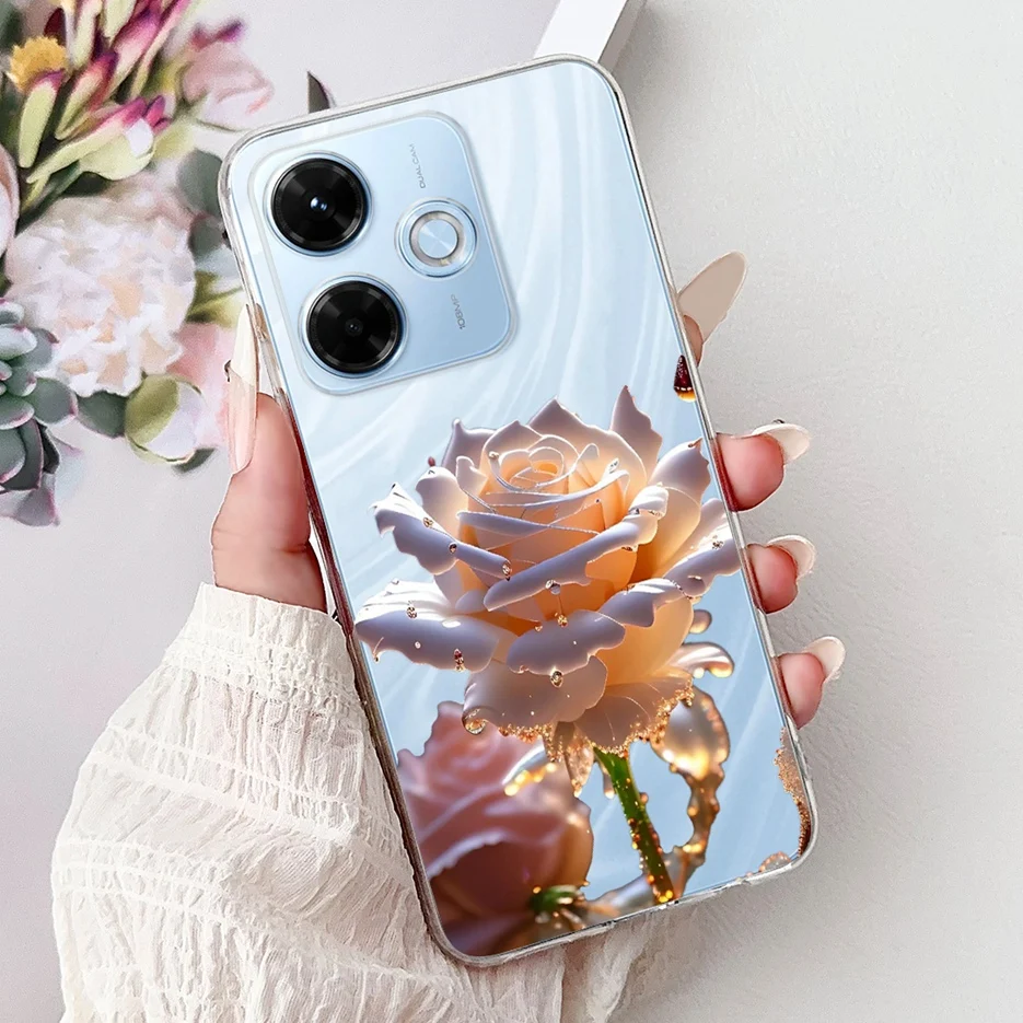 Luxury Painted Clear Silicone Phone Case - Soft Shell Cover for Xiaomi Redmi 13 Series