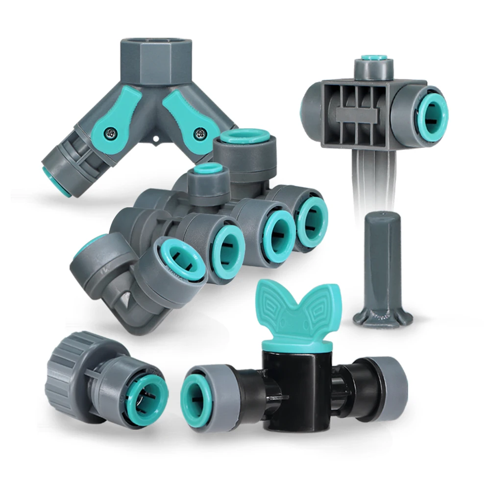 OD-12MM PE PU Schlauch Armaturen Schnell Push Garten Wasser Anschlüsse 3/8'' Schlauch Kupplung Adapter Wasserhahn Ventil Gerade T-stück Winkel Stakes
