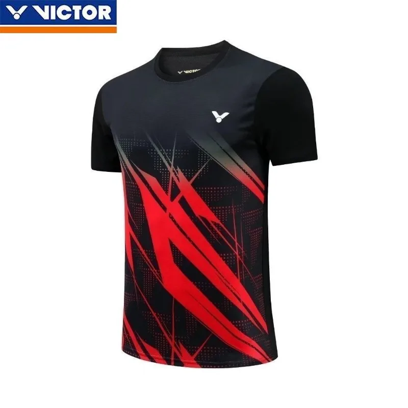 Victor Badminton Suit Sports Men's Women's Short Sleeve Quick-Drying Running Breathable Sweating Training Competition Suit