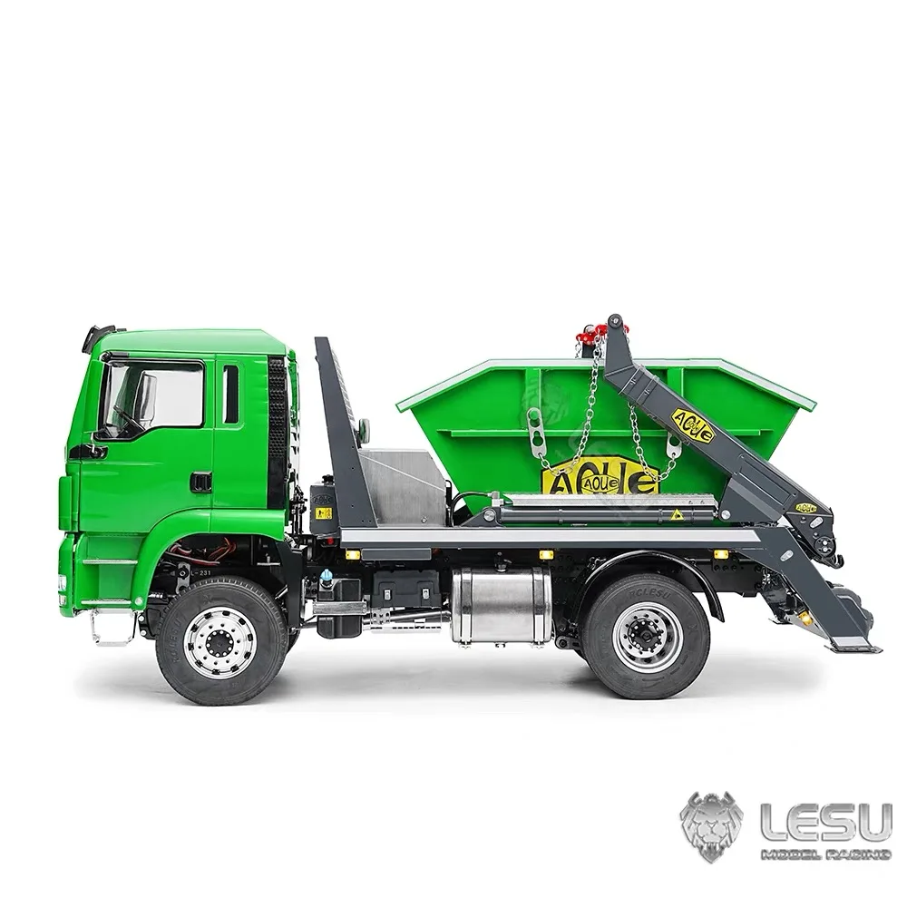 RTR LESU 4*4 RC Skip Loader Truck 1/14 Remote Control Hydraulic Metal Dumper 3-speed Swing Arm Dump Car Model Light Sound System 5