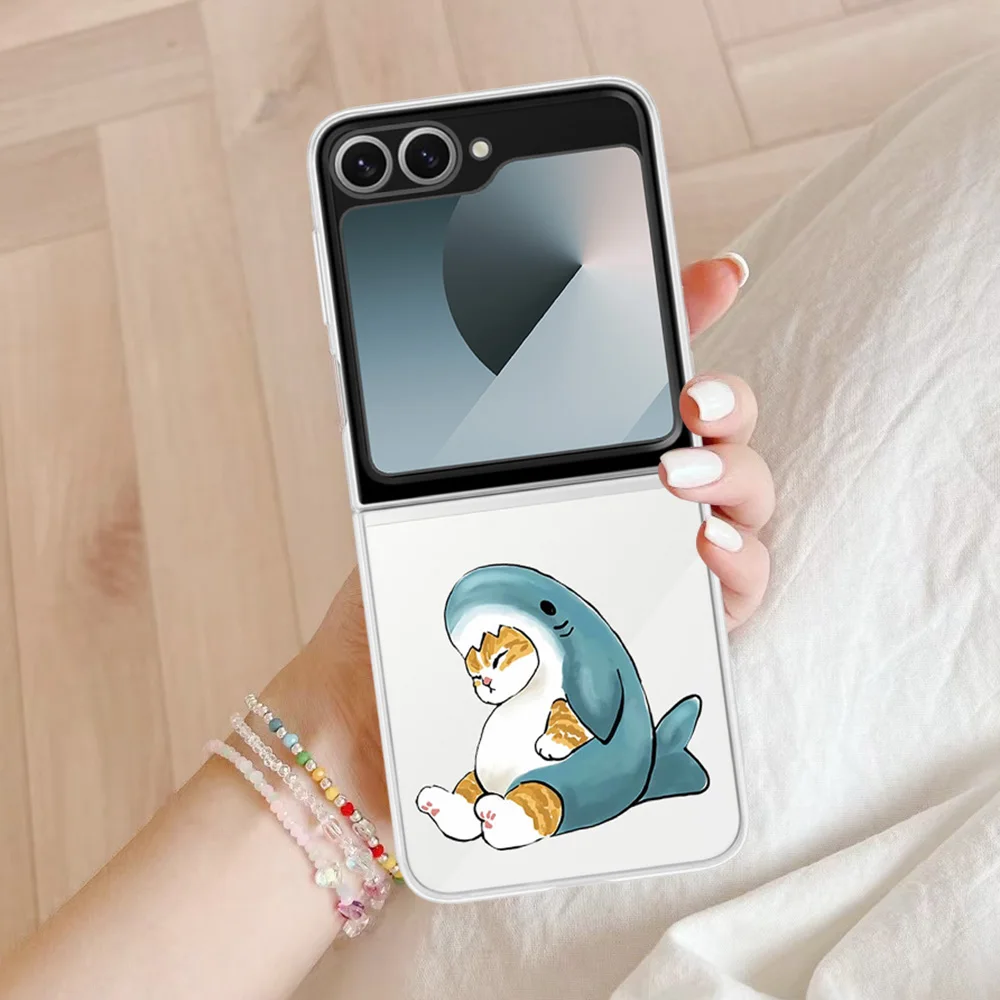 Adorable Cartoon Shark Cat Phone Case - Shockproof Cover